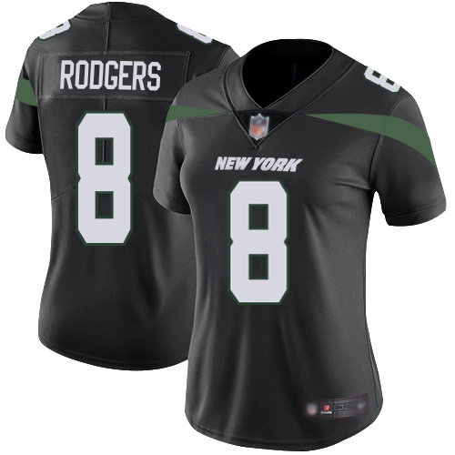 Jets #8 Aaron Rodgers Black Alternate Women's Stitched Vapor Untouchable Limited Jersey cheap jerseys for sale - CheapJerseys.Shop