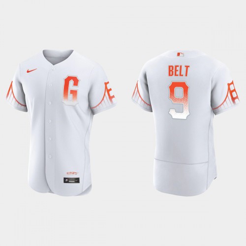 San Francisco San Francisco Giants #9 Brandon Belt Men's 2021 City Connect Authentic White Jersey Men's cheap jerseys for sale - CheapJerseys.Shop