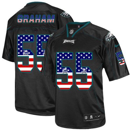 Eagles #55 Brandon Graham Black Men's Stitched Elite USA Flag Fashion Jersey cheap jerseys for sale - CheapJerseys.Shop