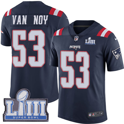 New England Patriots #53 Kyle Van Noy Navy Blue Super Bowl LIII Bound Men's Stitched Limited Rush Jersey Men's cheap jerseys for sale - CheapJerseys.Shop