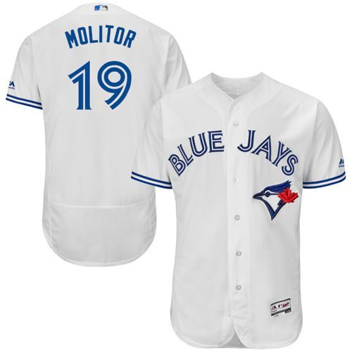 Toronto Blue Jays #19 Paul Molitor White Flexbase Authentic Collection Stitched Jersey Men's cheap jerseys for sale - CheapJerseys.Shop