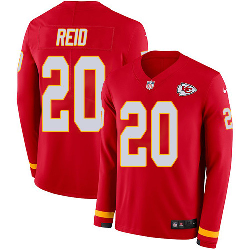 Kansas City Chiefs #20 Justin Reid Red Team Color Men's Stitched Limited Therma Long Sleeve Jersey Men's cheap jerseys for sale - CheapJerseys.Shop