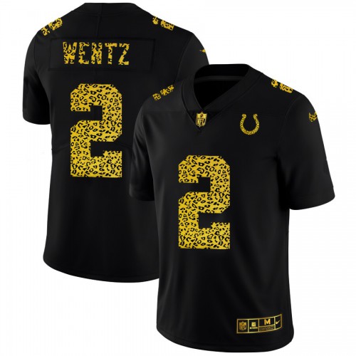 Indianapolis Indianapolis Colts #2 Carson Wentz Men's Leopard Print Fashion Vapor Limited Jersey Black Men's cheap jerseys for sale - CheapJerseys.Shop
