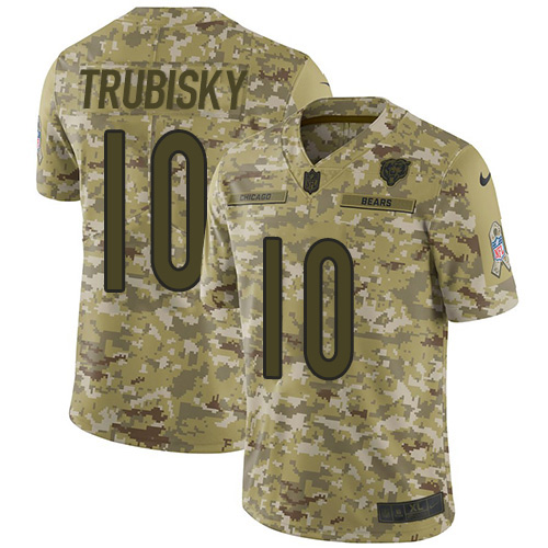 Chicago Bears #10 Mitchell Trubisky Camo Men's Stitched Limited 2018 Salute To Service Jersey Men's cheap jerseys for sale - CheapJerseys.Shop