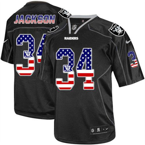 Raiders #34 Bo Jackson Black Men's Stitched Elite USA Flag Fashion Jersey cheap jerseys for sale - CheapJerseys.Shop
