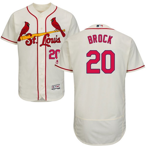 St.Louis Cardinals #20 Lou Brock Cream Flexbase Authentic Collection Stitched Jersey Men's cheap jerseys for sale - CheapJerseys.Shop