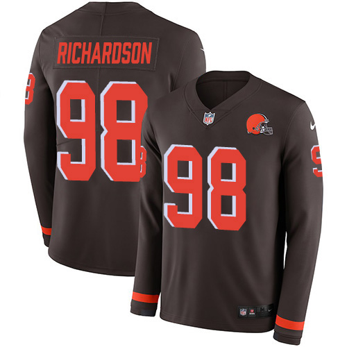 Cleveland Browns #98 Sheldon Richardson Brown Team Color Men's Stitched Limited Therma Long Sleeve Jersey Men's cheap jerseys for sale - CheapJerseys.Shop