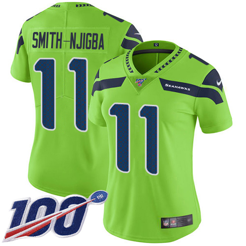 Seahawks #11 Jaxon Smith-Njigba Green Women's Stitched Limited Rush 100th Season Jersey cheap jerseys for sale - CheapJerseys.Shop