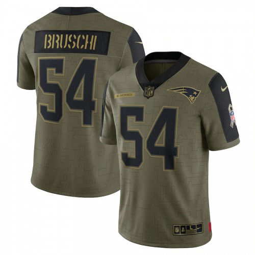 New England New England Patriots #54 Tedy Bruschi Olive 2021 Salute To Service Limited Player Jersey Men's cheap jerseys for sale - CheapJerseys.Shop