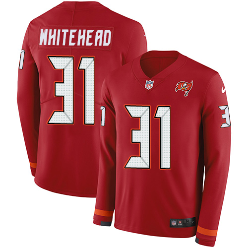 Tampa Bay Buccaneers #31 Jordan Whitehead Red Team Color Men's Stitched Limited Therma Long Sleeve Jersey Men's cheap jerseys for sale - CheapJerseys.Shop