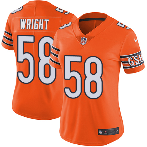 Bears #58 Darnell Wright Orange Women's Stitched Limited Rush Jersey cheap jerseys for sale - CheapJerseys.Shop