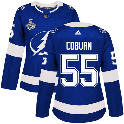 Tampa Bay Lightning #55 Braydon Coburn Blue Home Authentic Women's 2020 Stanley Cup Champions Stitched Jersey Womens cheap jerseys for sale - CheapJerseys.Shop