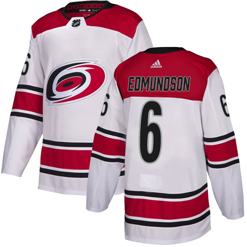 Carolina Hurricanes #6 Joel Edmundson White Road Authentic Stitched Jersey Men's cheap jerseys for sale - CheapJerseys.Shop