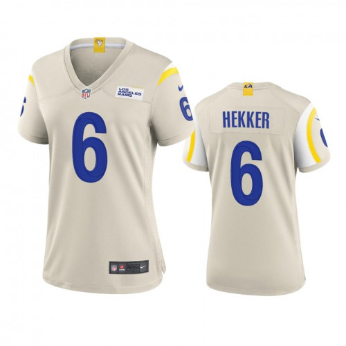 Los Angeles Los Angeles Rams #6 Johnny Hekker Women's Game Jersey - Bone Womens cheap jerseys for sale - CheapJerseys.Shop