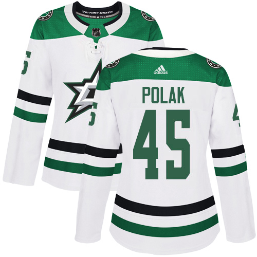 Dallas Stars #45 Roman Polak White Road Authentic Women's Stitched Jersey Womens cheap jerseys for sale - CheapJerseys.Shop