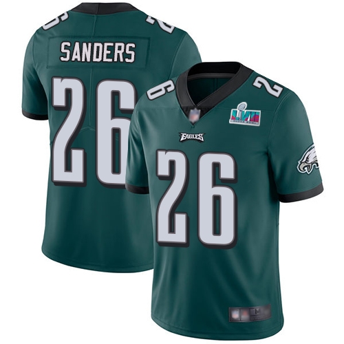 Eagles #26 Miles Sanders Green Team Color Super Bowl LVII Patch Men's Stitched Vapor Untouchable Limited Jersey cheap jerseys for sale - CheapJerseys.Shop