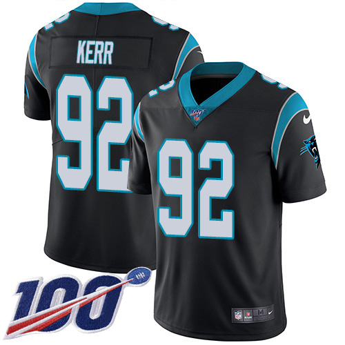 Carolina Panthers #92 Zach Kerr Black Team Color Men's Stitched 100th Season Vapor Untouchable Limited Jersey Men's cheap jerseys for sale - CheapJerseys.Shop