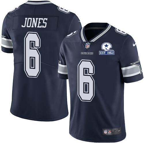 Dallas Cowboys #6 Chris Jones Navy Blue Team Color Men's Stitched With Established In 1960 Patch Vapor Untouchable Limited Jersey Men's cheap jerseys for sale - CheapJerseys.Shop