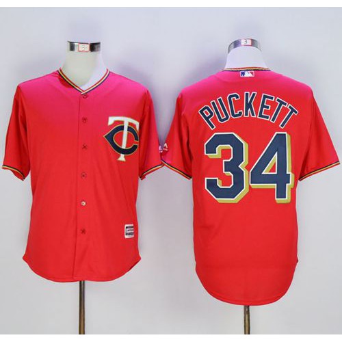 Minnesota Twins #34 Kirby Puckett Red New Cool Base Stitched Jersey Men's cheap jerseys for sale - CheapJerseys.Shop