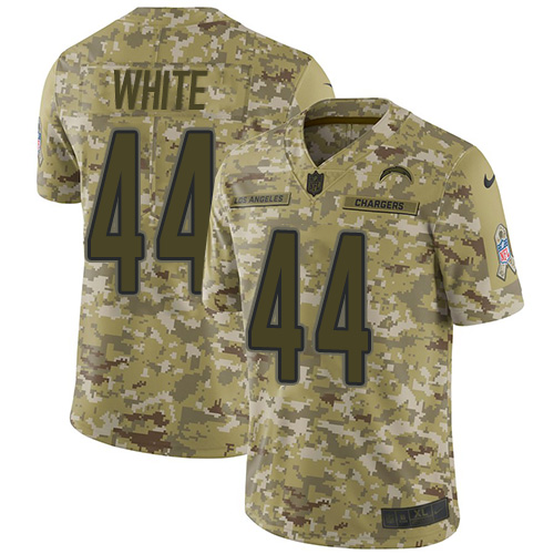 Los Angeles Chargers #44 Kyzir White Camo Men's Stitched Limited 2018 Salute To Service Jersey Men's cheap jerseys for sale - CheapJerseys.Shop