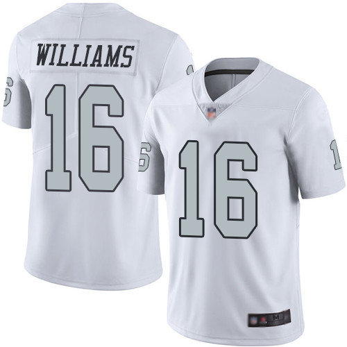 Las Vegas Raiders #16 Tyrell Williams White Men's Stitched Limited Rush Jersey Men's cheap jerseys for sale - CheapJerseys.Shop