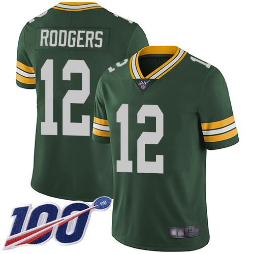Packers #12 Aaron Rodgers Green Team Color Youth Stitched 100th Season Vapor Limited Jersey cheap jerseys for sale - CheapJerseys.Shop