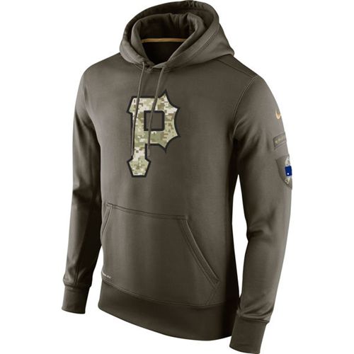 Men's Pittsburgh Pirates Olive Salute To Service KO Performance Hoodie cheap jerseys for sale - CheapJerseys.Shop