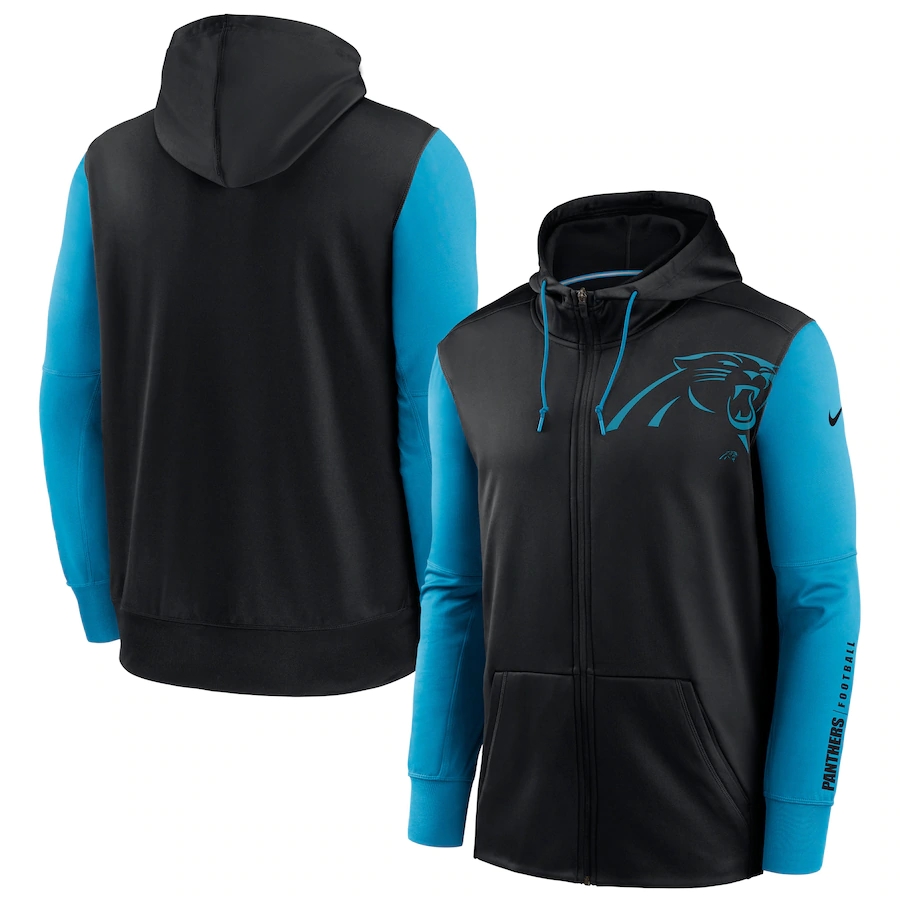 Carolina Panthers Black Blue Fan Gear Mascot Performance Full-Zip Hoodie cheap jerseys for sale - CheapJerseys.Shop