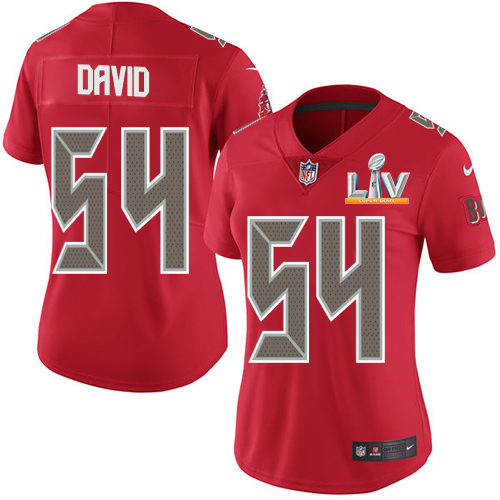 Buccaneers #54 Lavonte David Red Women's Super Bowl LV Bound Stitched Limited Rush Jersey cheap jerseys for sale - CheapJerseys.Shop