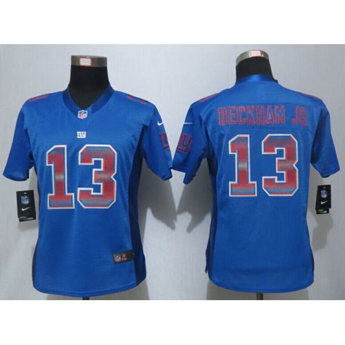 New York Giants #13 Odell Beckham Jr Royal Blue Team Color Women's Stitched Elite Strobe Jersey Womens cheap jerseys for sale - CheapJerseys.Shop