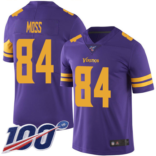 Vikings #84 Randy Moss Purple Men's Stitched Limited Rush 100th Season Jersey cheap jerseys for sale - CheapJerseys.Shop