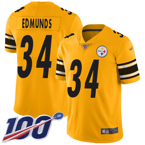 Pittsburgh Steelers #34 Terrell Edmunds Gold Men's Stitched Limited Inverted Legend 100th Season Jersey Men's cheap jerseys for sale - CheapJerseys.Shop