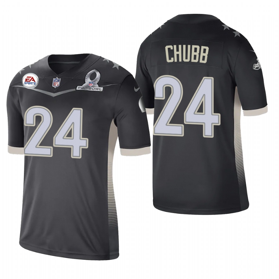 Cleveland Browns #24 Nick Chubb 2021 AFC Pro Bowl Game Anthracite Jersey cheap jerseys for sale - CheapJerseys.Shop