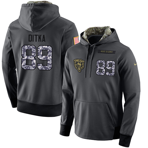 Men's Chicago Bears #89 Mike Ditka Stitched Black Anthracite Salute To Service Player Performance Hoodie cheap jerseys for sale - CheapJerseys.Shop