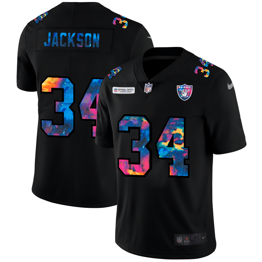 Las Vegas Raiders #34 Bo Jackson Men's Multi-Color Black 2020 Crucial Catch Vapor Untouchable Limited Jersey cheap jerseys for sale - CheapJerseys.Shop