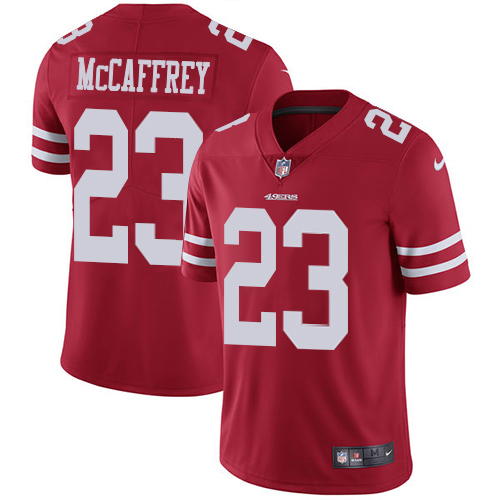 49ers #23 Christian McCaffrey Red Team Color Youth Stitched Vapor Untouchable Limited Jersey cheap jerseys for sale - CheapJerseys.Shop