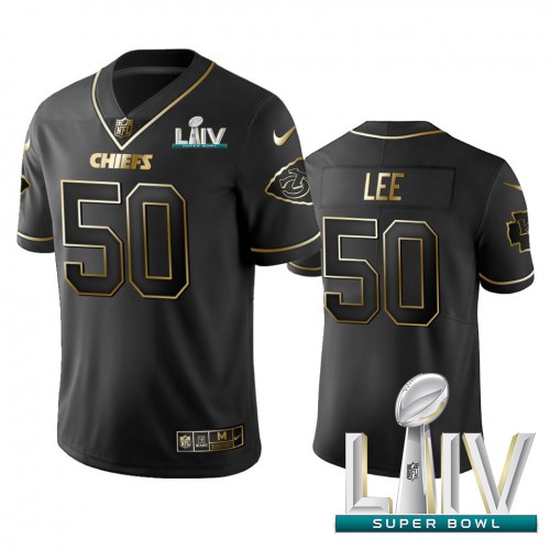 Kansas City Chiefs #50 Darron Lee Black Golden Super Bowl LIV 2020 Limited Edition Stitched Jersey Men's cheap jerseys for sale - CheapJerseys.Shop