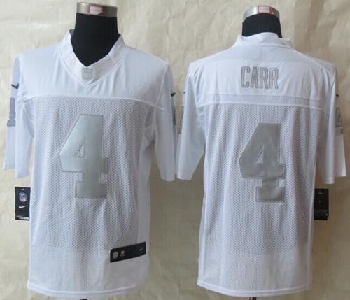 Raiders #4 Derek Carr White Men's Stitched Limited Platinum Jersey cheap jerseys for sale - CheapJerseys.Shop