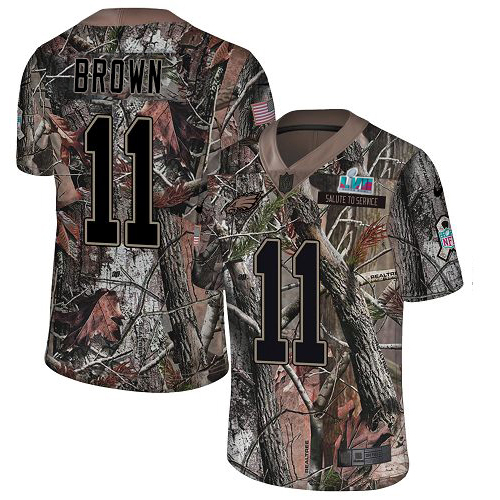 Eagles #11 A.J. Brown Camo Super Bowl LVII Patch Youth Stitched Limited Rush Realtree Jersey cheap jerseys for sale - CheapJerseys.Shop