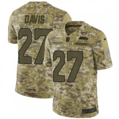 Seattle Seahawks #27 Mike Davis Camo Men's Stitched Limited 2018 Salute To Service Jersey Men's cheap jerseys for sale - CheapJerseys.Shop