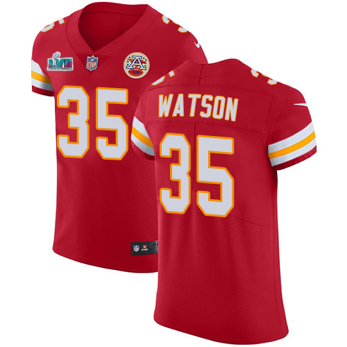 Chiefs #35 Jaylen Watson Red Team Color Super Bowl LVII Patch Men's Stitched Vapor Untouchable Elite Jersey cheap jerseys for sale - CheapJerseys.Shop
