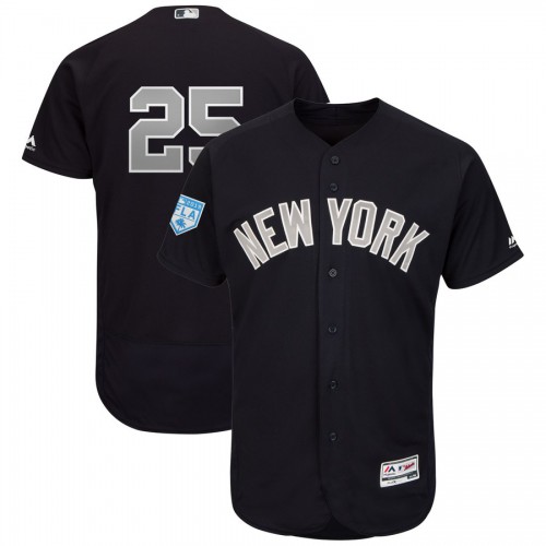New York Yankees #25 Gleyber Torres Navy Alternate 2019 Spring Training Flex Base Stitched Jersey Men's cheap jerseys for sale - CheapJerseys.Shop