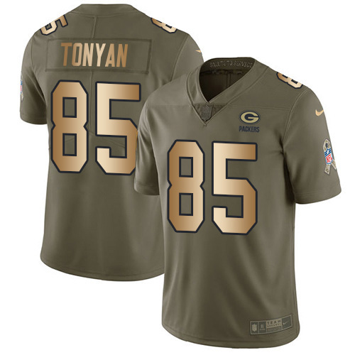 Green Bay Packers #85 Robert Tonyan Olive/Gold Men's Stitched Limited 2017 Salute To Service Jersey Men's cheap jerseys for sale - CheapJerseys.Shop