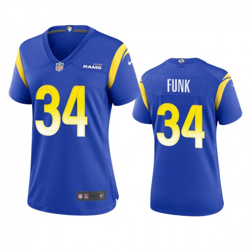 Los Angeles Los Angeles Rams #34 Jake Funk Women's Game Jersey - Royal Womens cheap jerseys for sale - CheapJerseys.Shop