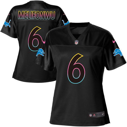 Lions #6 Ifeatu Melifonwu Black Women's Fashion Game Jersey cheap jerseys for sale - CheapJerseys.Shop