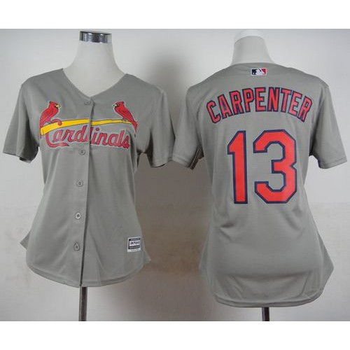 St.Louis Cardinals #13 Matt Carpenter Grey Road Women's Stitched Jersey Womens cheap jerseys for sale - CheapJerseys.Shop