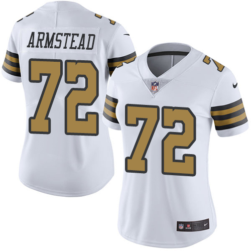 New Orleans Saints #72 Terron Armstead White Women's Stitched Limited Rush Jersey Womens cheap jerseys for sale - CheapJerseys.Shop