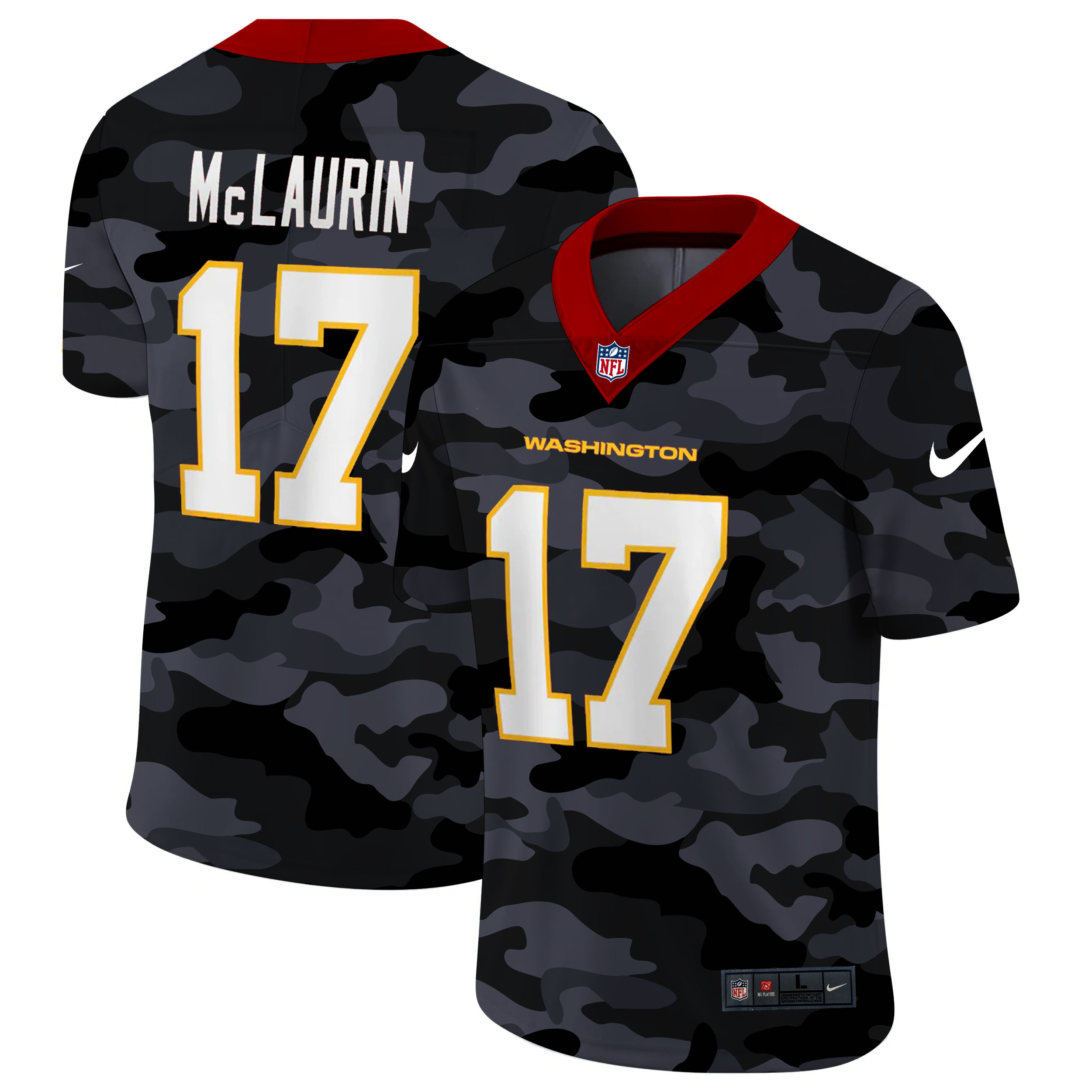 Washington Commanders #17 Terry McLaurin Men's 2020 Black CAMO Vapor Untouchable Limited Stitched Jersey cheap jerseys for sale - CheapJerseys.Shop