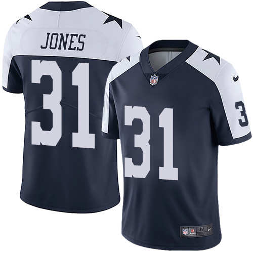 Dallas Cowboys #31 Byron Jones Navy Blue Thanksgiving Men's Stitched Vapor Untouchable Limited Throwback Jersey Men's cheap jerseys for sale - CheapJerseys.Shop