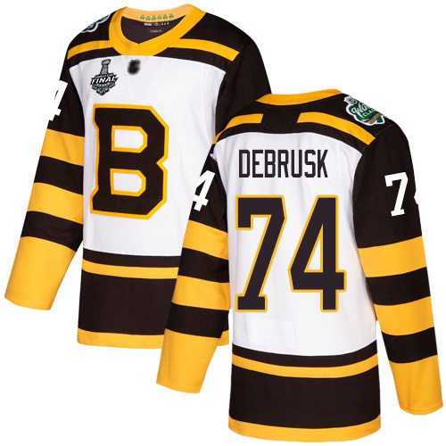 Boston Bruins #74 Jake DeBrusk White Authentic 2019 Winter Classic Stanley Cup Final Bound Stitched Jersey Men's cheap jerseys for sale - CheapJerseys.Shop